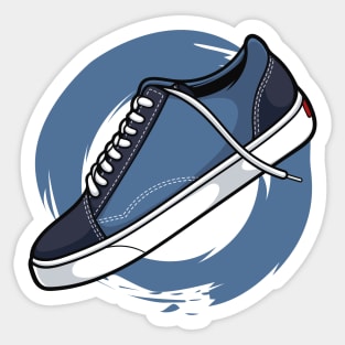 Navy White Skate Sneaker Sticker